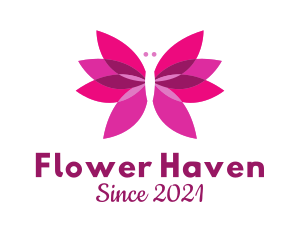 Butterfly Flower Beauty  logo design