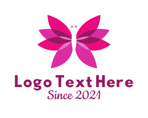 Pink - Butterfly Flower Beauty logo design