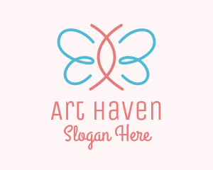 Minimalist Pastel Butterfly logo design