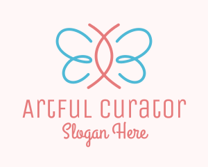 Minimalist Pastel Butterfly logo design