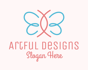 Minimalist Pastel Butterfly logo design