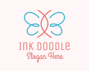 Minimalist Pastel Butterfly logo design