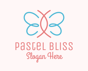 Minimalist Pastel Butterfly logo design