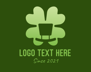 Luck - Cloverleaf Top Hat logo design