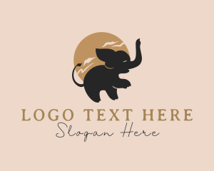 Pet Care - Baby Elephant Animal logo design