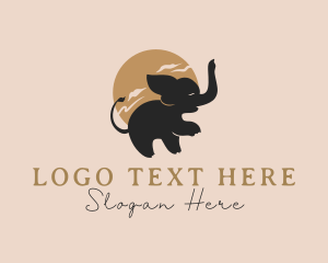 Curious - Baby Elephant Animal logo design