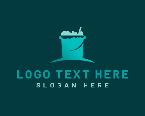 Clean - Bubble Bucket House Cleaning logo design
