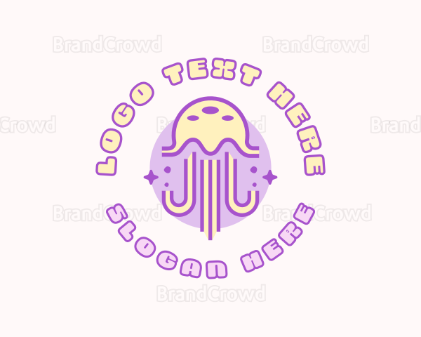 Cute Sparkle Jellyfish Logo