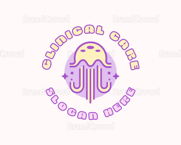 Cute Sparkle Jellyfish Logo