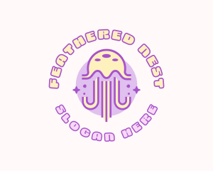 Cute Sparkle Jellyfish Logo