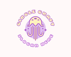 Cute Sparkle Jellyfish logo design