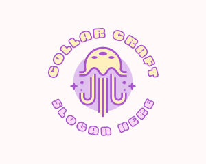 Cute Sparkle Jellyfish logo design