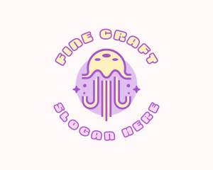 Cute Sparkle Jellyfish logo design