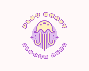 Cute Sparkle Jellyfish logo design