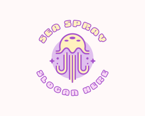 Cute Sparkle Jellyfish logo design