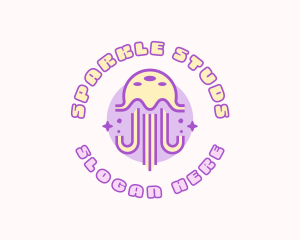 Cute Sparkle Jellyfish logo design