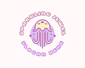 Cute Sparkle Jellyfish logo design