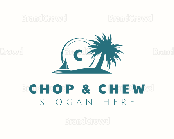 Tropical Island Beach Logo