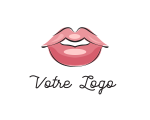 Pink Kissable Lips Logo