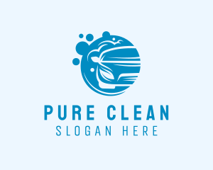 Blue Car Wash Cleaning logo design