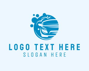 Washing - Blue Car Wash Cleaning logo design