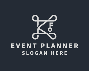 Elegant Silver Key Letter K Logo