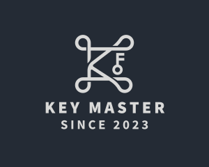 Unlock - Elegant Silver Key Letter K logo design