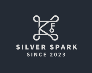 Silver - Elegant Silver Key Letter K logo design