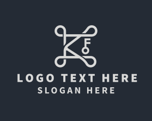 Elegant Silver Key Letter K Logo