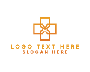 Medical - Cross Hourglass Clinic logo design