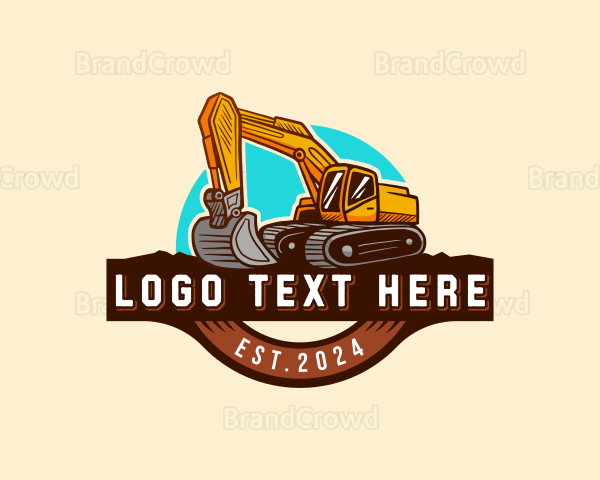 Construction Excavator Heavy Equipment Logo