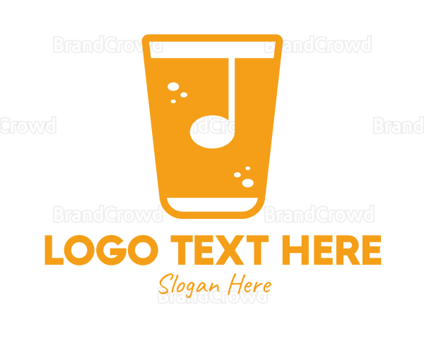 Musical Note Drink Logo