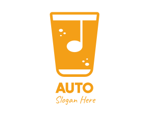 Drinking - Musical Note Drink logo design