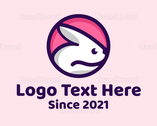 Cute Rabbit Circle Logo