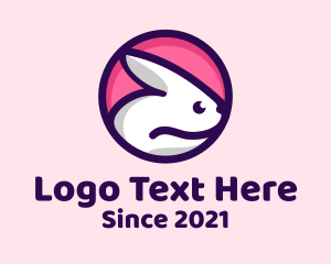 Animal - Cute Rabbit Circle logo design