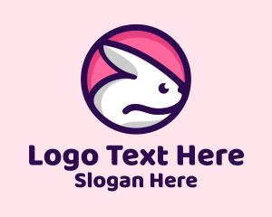 Cute Rabbit Circle Logo