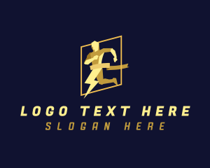 Bolt - Lightning Marathon Man logo design