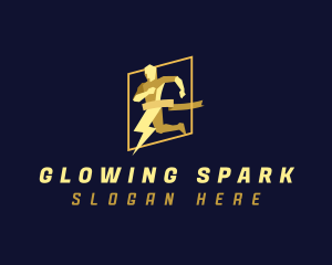 Lightning Marathon Man logo design