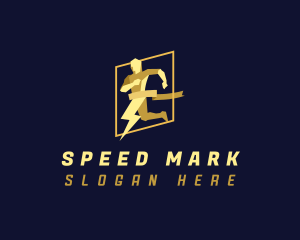 Lightning Marathon Man logo design