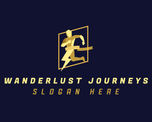 Speed - Lightning Marathon Man logo design