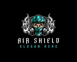 Respirator - Mask Smoke Helmet logo design