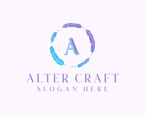 Feather Wreath Handicraft logo design