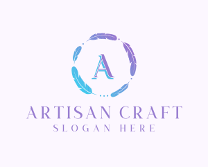 Feather Wreath Handicraft logo design