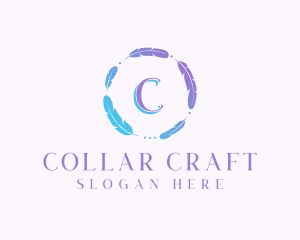 Feather Wreath Handicraft logo design