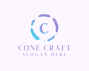 Feather Wreath Handicraft logo design