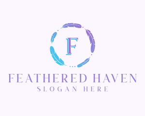 Feather Wreath Handicraft logo design