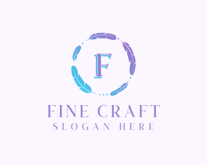 Feather Wreath Handicraft logo design