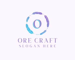 Feather Wreath Handicraft logo design