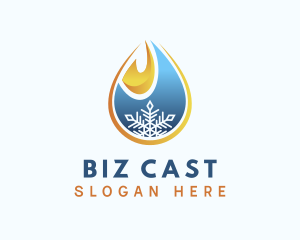 Hot - Fire & Ice Temperature logo design