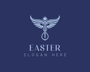 Hospital - Pharmaceutical Caduceus Wings logo design